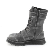 Cargar imagen en el visor de la galería, Botas Demonia VALOR-220 - Negro-plata piel vegana efecto desgastado
