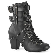 Load image into Gallery viewer, Botines Demonia VIVIKA-128 Negro Piel vegana
