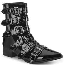 Load image into Gallery viewer, Zapatos con plataforma Demonia WARLOCK-70 Negro Pat
