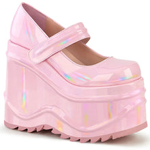 Cargar imagen en el visor de la galería, Zapatos con plataforma Demonia WAVE-32 B. Rosa Hologram
