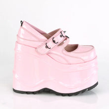 Cargar imagen en el visor de la galería, Zapatos con plataforma Demonia WAVE-48 B. Rosa Hologram Pat
