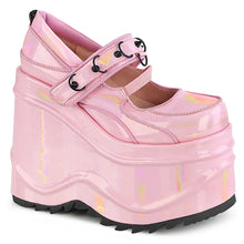 Cargar imagen en el visor de la galería, Zapatos con plataforma Demonia WAVE-48 B. Rosa Hologram Pat
