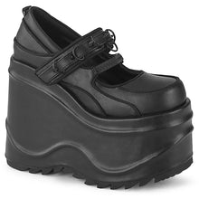 Cargar imagen en el visor de la galería, Zapatos con plataforma Demonia WAVE-48 Negro Piel vegana
