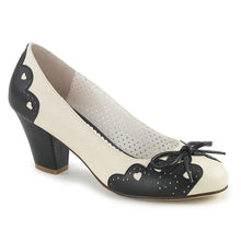 Cargar imagen en el visor de la galería, Tacones Pin Up Couture WIGGLE-17 Negro Crema Piel
