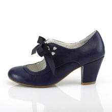 Cargar imagen en el visor de la galería, Tacones Pin Up Couture WIGGLE-32 Navy Azul Piel
