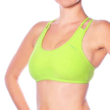 Carregar imagem no visualizador da galeria, Doppel-Träger Sport-BH | Sports bra | Color: yellow | Women's sports bra | Dragonfly Pole Dance Clothes and Bikram Hot Yoga Outfit
