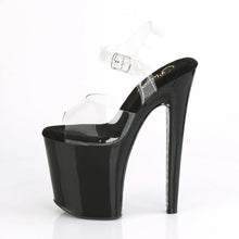 Cargar imagen en el visor de la galería, Tacones Pleaser XTREME-808CHS Transparente Negro Plata
