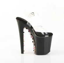 Cargar imagen en el visor de la galería, Tacones Pleaser XTREME-808PYRS Transparente Negro Dorado
