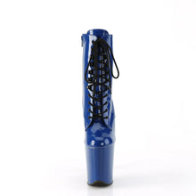 Load image into Gallery viewer, Pole Dance Boots PLEASER FLAMINGO 1020 - PATENT BLUE 
