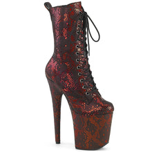 Carregar imagem no visualizador da galeria, Botas de pole dance PLEASER FLAMINGO 1040 SPF RED SNAKE 
